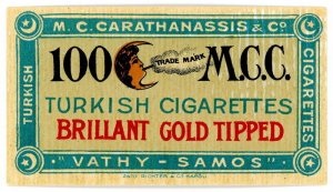 (I.B) Turkey Cinderella : Carathanassis Turkish Cigarettes (Samos)