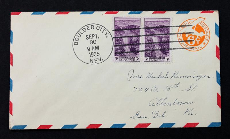 US Stamp 774 FDC Boulder Dam 3c (September 30, 1935) on UC3 Combo Cover