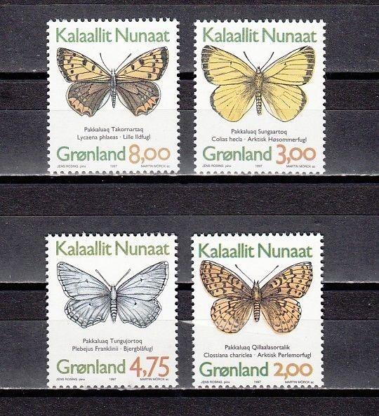 Greenland, Scott cat. 315-318. Butterflies issue.