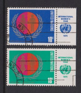 United Nations New York   #258-259 cancelled  1975 equality between men & women