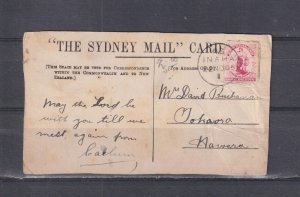 NEW ZEALAND, INAHA cds., 1905 NSW ppc. Mr's Macquarie's Chair 1d. to Hawera.