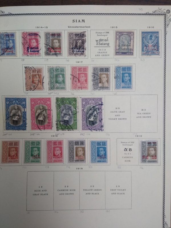 collection on pages Thailand 1909-19 PS: CV $201