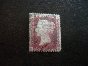 Stamps - Great Britain - Scott# 33 - Used Penny Red