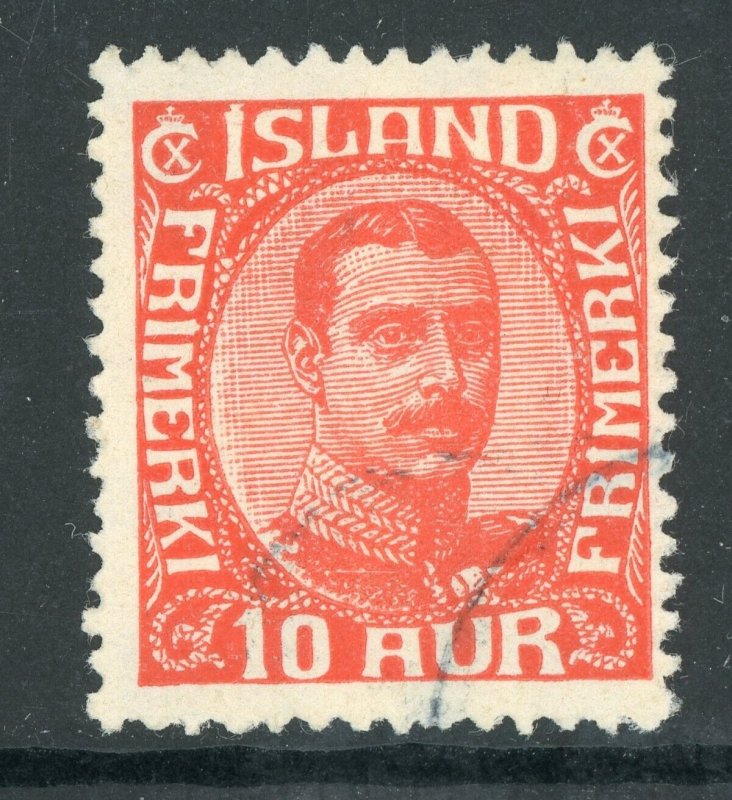 Iceland 1920 Christian X 10a Red Scott # 115 VFU D218