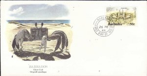 Flora & Fauna of the World-#251d-stamp on FDC-Marine Life-Ghost Crab-Barbados-19