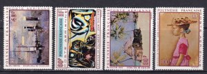 French Polynesia Scott C63-C67, 1970  Paintings VF MLH.  Scott $92.