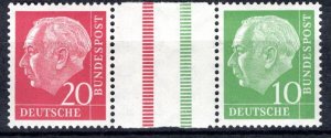 Germany Bund Scott # 710, 708, label, mint nh, se-tenant, WZ8