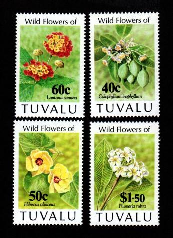 Tuvalu # 625-628 Mint NH MNH Wild Flowers!