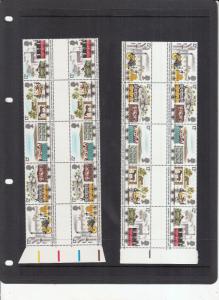 1980 LIVERPOOL MANCHESTER RAILWAY GUTTER BLOCK OF 10 UMM/MNH SG1113-1117