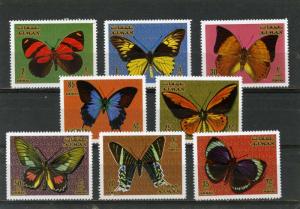 AJMAN 1971 Mi#747-754A BUTTERFLIES SET OF 8 STAMPS PERF. MNH