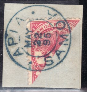 Sc# 18a May 22nd 1895 Samoa 1/ palm diagonal bisect SON blue cancel used