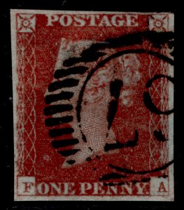 GB QV SG8, 1d red-brown PLATE 55, USED. Cat £38. FA