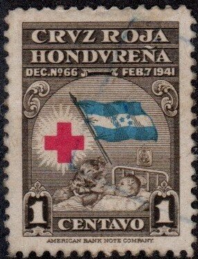 Honduras RA3 - Used - 1c Red Cross / Flag / Mother / Child (1945)