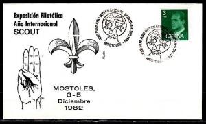 Spain, 03-05/DEC/82. Scout Philatelic International Expo cancel on Cachet Cover.