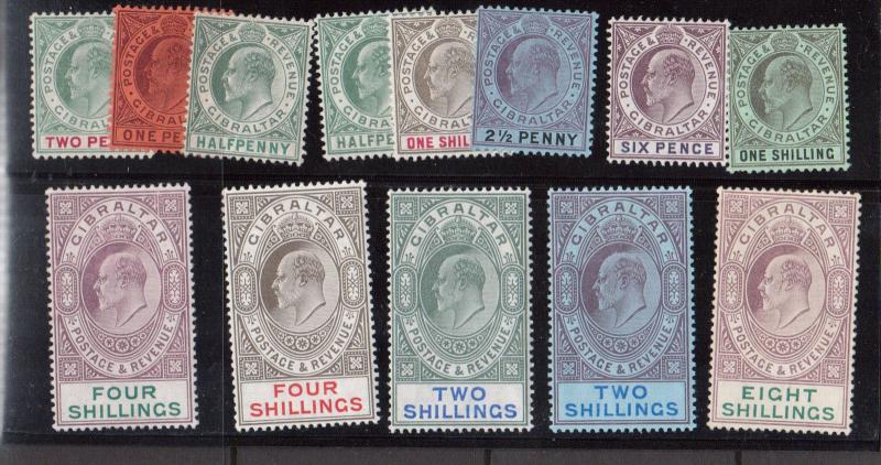 Gibraltar #49 - #63 VF Mint Chalky Paper Set