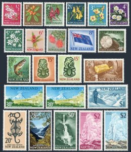 New Zealand 382-403,hinged.Michel 456/486. Flowers, Fish, Landscapes, 1968-1970.