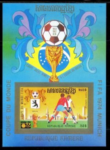 1975 Cambodia  430/B84b 1974 FIFA World Cup in Munich 30,00 €