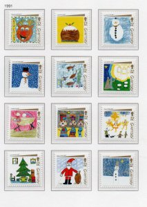 Guernsey Sc 464a-l 1991 Christmas stamp singles mint NH