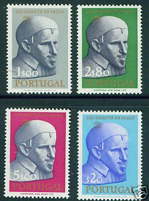 PORTUGAL  Scott 909-12  MNH**1963 St Vincent de Paul CV$8.55