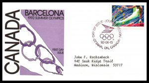 Canada 1414 Olympics Typed FDC