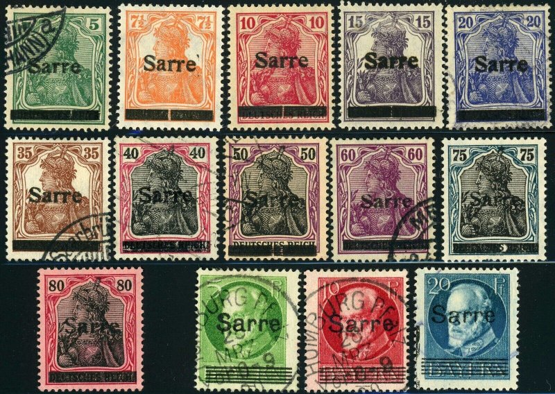SAAR Saargebiet Postage Stamp Collection EUROPE 1920 Germany Used MLH