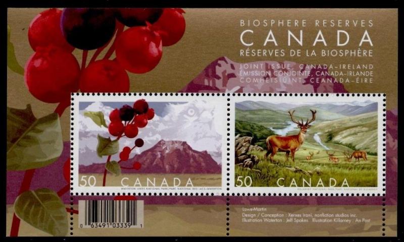 Canada 2106b MNH National Parks, Fruit, Animals, Biosphere Reserves