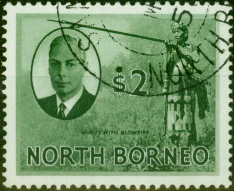 North Borneo 1950 $2 Grey-Green SG368 Fine Used 