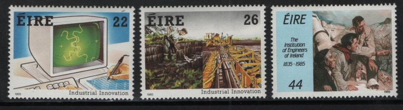 IRELAND, 646-648, (3) SET,  MNH, 1985, Industrial innovations