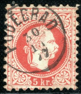 Bohemia Postmark AUSTRIA Stamp 5kr Red *PODEBRAD* CDS Czechoslovakia OGREEN111
