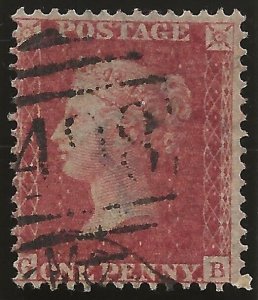 GB Great Britain 1856-68 QV 1d Scott #20 SG 38 Fine Used CV $11.50-