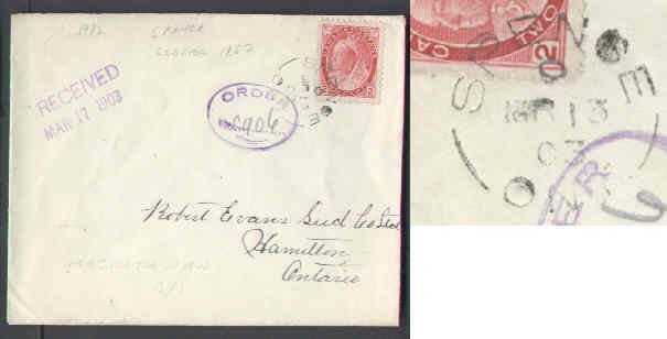 Canada-cover  #7175 - 2c Numeral-Parry Sound Dist-Spence,Ont sin