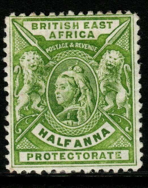 BRITISH EAST AFRICA SG65 1896 ½a YELLOW-GREEN MTD MINT