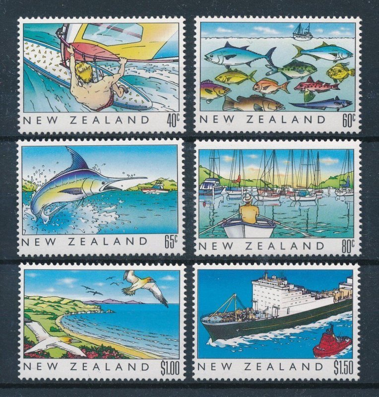 [111868] New Zealand 1989 Marine life fish birds wind sailing boat  MNH