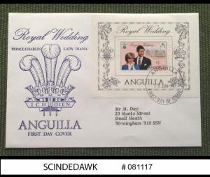 ANGUILLA - 1981 ROYAL WEDDING OF PRINCE CHARLES AND LADY DIANA - M/S - FDC