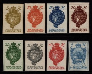 Liechtenstein 1920 Crest Definitives, Imperf., Set [Unused]