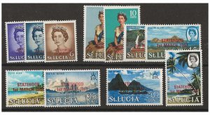 St Lucia Sc #215-225 set of 11 OG VF