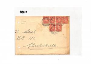 DD219 1922 Rhodesia *Lusakas* 6d Rate 1d Perf 14 ADMIRALS Franking Reduced Cover