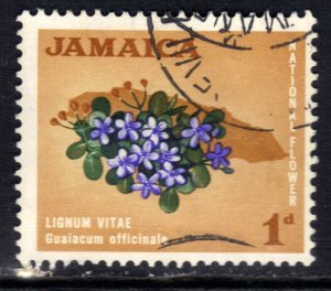 Jamaica 1964 - 68 QE2 1d Lignum Vitae used SG 217 ( G369 )