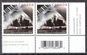 Canada 2005 Music Jazz Pianist Oscar Peterson Mi. 2290 Pair MNH