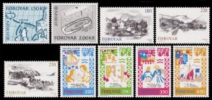 Faroe Islands Scott 81-82, 83-85, 86-89 (1982) Mint NH VF, CV $6.70 C