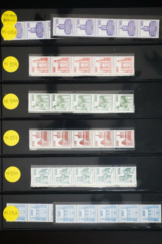 Germany Berlin Coil Strips Stamp Lot