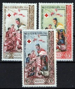 Laos 85-87 MNH Red Cross Queen Khamphouy ZAYIX 0224S0201