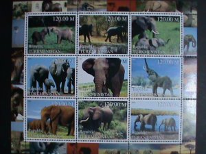 Turkmenistan Stamp:2000-Elephants  MNH Stamp sheet-