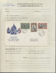 1939 Victoria BC Royal Visit Cover #246-248 May 31 CDS Emergency Accomodation