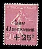 France 1929, 50+25c, Stamp out of set, Unused (hinged)