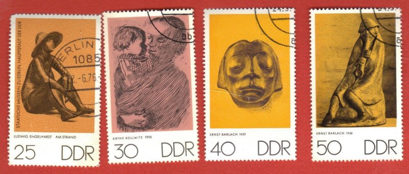 GERMANY, DDR SC #1236-39 CTO 25,30,40,50pf 1970  ART