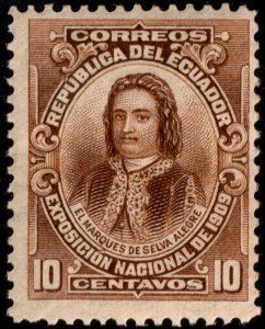 ✔️ ECUADOR 1909 - JUAN PIO MONUFAR NATIONAL EXPO - SC. 185 MNH (READ) [017]