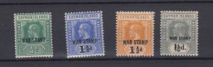 Cayman Islands KGV 1917/20 Mint War Stamp Collection Of 4 MH BP12589
