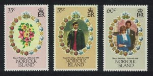 Norfolk Charles and Diana Royal Wedding 3v 1981 MNH SC#280-282 SG#262-264