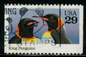 2708 US 29c Wild Animals - King Penguins bklt sgl, used